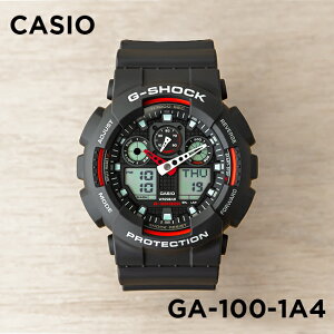 【10年保証】CASIO G-SHOCK カシオ Gショック GA-100-1A4 腕時計 時計 ブランド メンズ キッズ 子供 男の子 アナデジ 日付 カレンダー 防水 ブラック 黒 レッド 赤 ギフト プレゼント