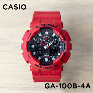 【10年保証】CASIO G-SHOCK カシオ Gショック GA-100B-4A 腕時計 メンズ キッズ 子供 男の子 アナデジ 防水 レッド 赤 ブラック 黒