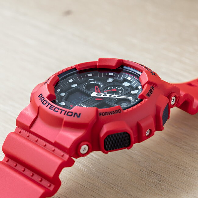 【10年保証】CASIO G-SHOCK カシオ Gショック GA-100B-4A 腕時計 メンズ キッズ 子供 男の子 アナデジ 防水 レッド 赤 ブラック 黒格安通販　バレンタイン　人気　ランキング