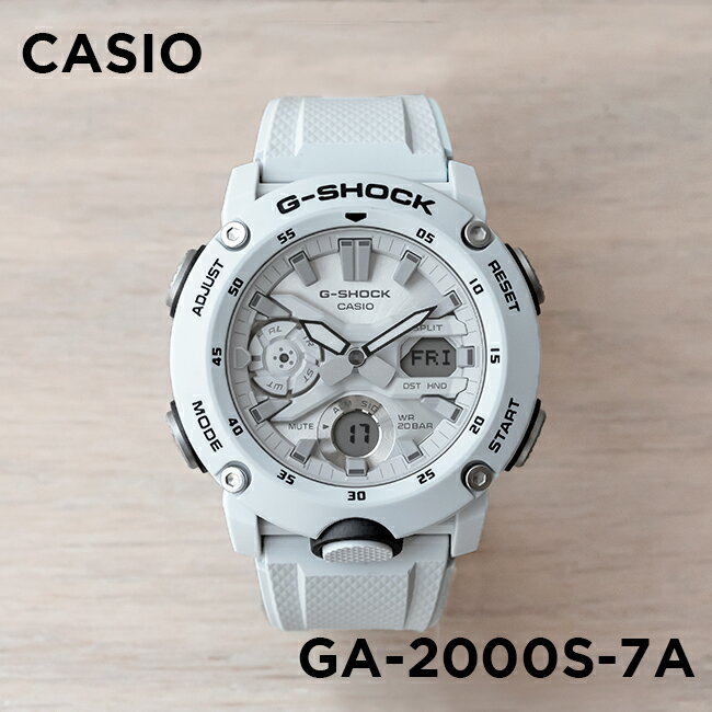 CASIO G-SHOCK カシオ Gショック GA-2000S-7AJF 腕時計 時計 ブランド メンズ キッズ 子供 男の子 アナデジ 日付 カレンダー 防水 ホワイト 白 スカイブルー 水色 ギフト プレゼント