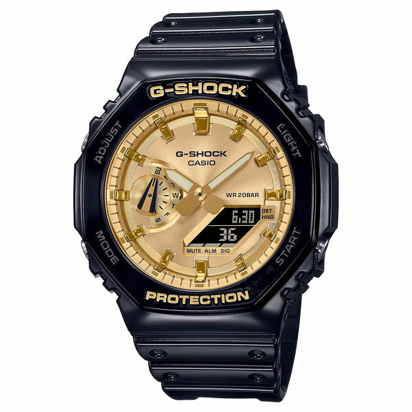 楽天つきのとけいてん【10年保証】CASIO G-SHOCK カシオ Gショック GA-2100GB-1A 腕時計 時計 ブランド メンズ キッズ 子供 男の子 アナデジ 日付 カレンダー 防水 ブラック 黒 ゴールド 金 カシオーク ギフト プレゼント