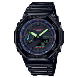 【10年保証】CASIO G-SHOCK カシオ Gショック GA-2100RGB-1A 腕時計 時計 ブランド メンズ キッズ 子供 男の子 アナデジ 日付 カレンダー 防水 ブラック 黒 カシオーク ギフト プレゼント