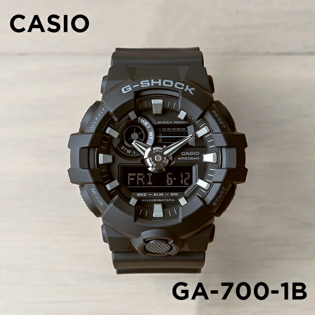 楽天つきのとけいてん【10年保証】CASIO G-SHOCK カシオ Gショック GA-700-1B 腕時計 時計 ブランド メンズ キッズ 子供 男の子 アナデジ 日付 カレンダー 防水 ブラック 黒 オールブラック ギフト プレゼント