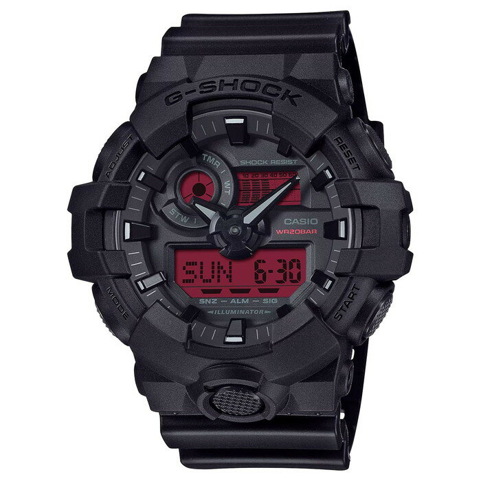 G-SHOCK - 【10年保証】【日本未発売】CASIO G-SHOCK カシオ Gショック GA-700BBR-1A 腕時計 時計 ブランド メンズ キッズ 子供 男の子 アナデジ 日付 カレンダー 防水 ブラック 黒 レッド 赤 海外モデル ギフト プレゼント