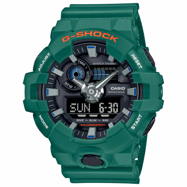 楽天つきのとけいてん【10年保証】【日本未発売】CASIO G-SHOCK カシオ GショックGA-700SC-3A腕時計 時計 ブランド メンズ キッズ 子供 男の子 アナデジ 日付 カレンダー 防水 グリーン 緑 ブラック 黒 海外モデル ギフト プレゼント