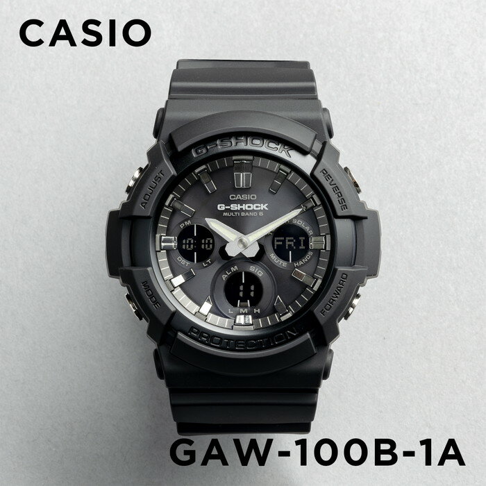 【10年保証】CASIO G-SHOCK カシオ Gショック GAW-100B-1A 腕時計 時計 ブランド メンズ キッズ 子供 男の子 アナデジ 電波 ソーラー ソーラー電波 日付 カレンダー 防水 ブラック 黒 オールブラック ギフト プレゼント