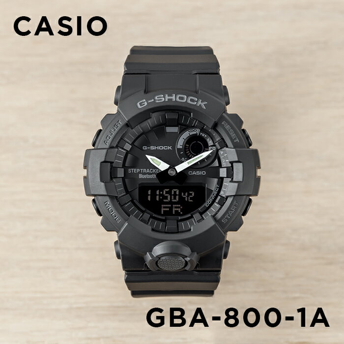 楽天つきのとけいてん【10年保証】CASIO G-SHOCK カシオ Gショック Gスクワッド GBA-800-1A 腕時計 時計 ブランド メンズ キッズ 子供 男の子 ランニングウォッチ 歩数計 万歩計 タイマー アナデジ ブルートゥース スマホ 連動 日付 防水 オールブラック ギフト プレゼント