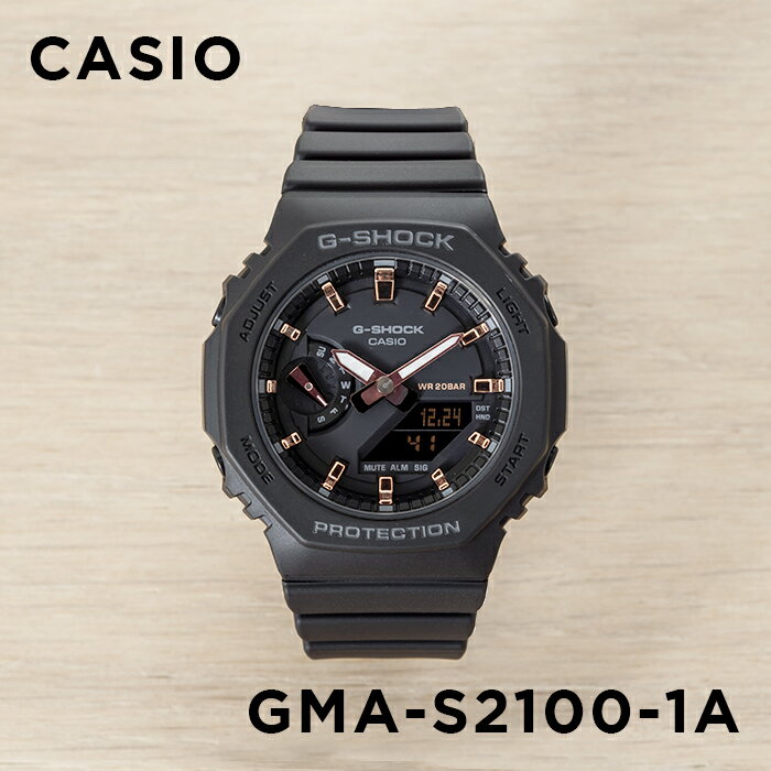 楽天つきのとけいてん【10年保証】CASIO G-SHOCK カシオ Gショック GMA-S2100-1A 腕時計 時計 ブランド メンズ レディース キッズ 子供 男の子 女の子 アナデジ 日付 カレンダー 防水 ブラック 黒 ピンクゴールド カシオーク ギフト プレゼント