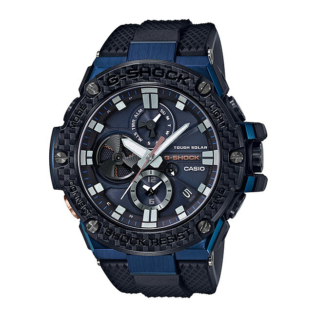 CASIO G-SHOCK カシオ Gショック Gスチール GST-B100XB-2AJF 腕時計 時計 ブランド メンズ キッズ 子供 男の子 アナログ ソーラー ブルートゥース 日付 カレンダー 防水 ブラック 黒 ネイビー ギフト プレゼント