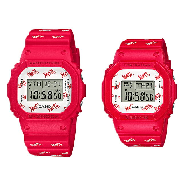 CASIO G-SHOCK BABY-G G カシオ Gショック ベビーG ラバコレ LOV-20B-4JR 腕時計 時計 ブランド ペアウォッチ Gショック ベビーG デジタル 日付 カレンダー 防水 レッド 赤 ホワイト 白 ギフト プレゼント