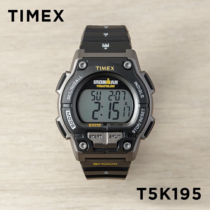 TIMEX タイメックス アイアンマン オリジナル 30 ショック メンズ T5K195 腕時計 レディース ランニングウォッチ デジタル ブラック 黒 グレー