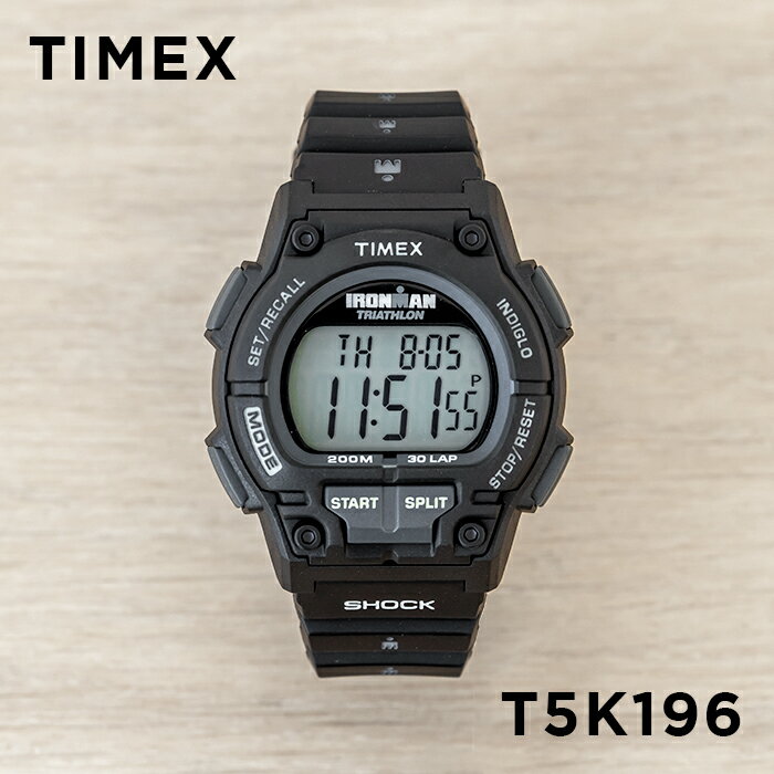 TIMEX タイメックス アイアンマン オリジナル 30 ショック メンズ T5K196 腕時計 レディース ランニングウォッチ デジタル ブラック 黒 グレー