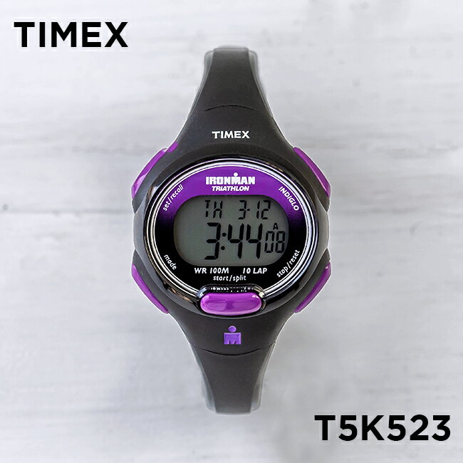 タイメックス 【10%OFF】TIMEX IRONMAN タイメックス アイアンマン エッセンシャル 10 レディース T5K523 腕時計 時計 ブランド ランニングウォッチ デジタル ブラック 黒 パープル 紫 ギフト プレゼント