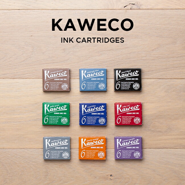 KAWECO INK CARTRIDGES 6 PIECES カヴェコ インク カートリッジ 6本入 筆記用具 文房具 ブランド 万年筆 ブラウン 茶 イエロー 黄色 ブルー 青 ブラック 黒 ネイビー グリーン 緑 レッド 赤 グ…