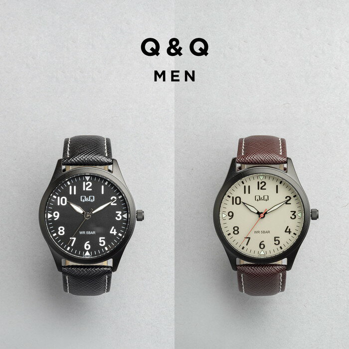 Rakuten - 【日本未発売】CITIZEN Q&Q MEN シチズン Q76B 腕時計 時計 ブランド メンズ レディース キッズ 子供 男の子 女の子 逆輸入 チープシチズン チプシチ アナログ 防水 ブラウン 茶 ベージュ レザー 海外モデル ギフト プレゼント