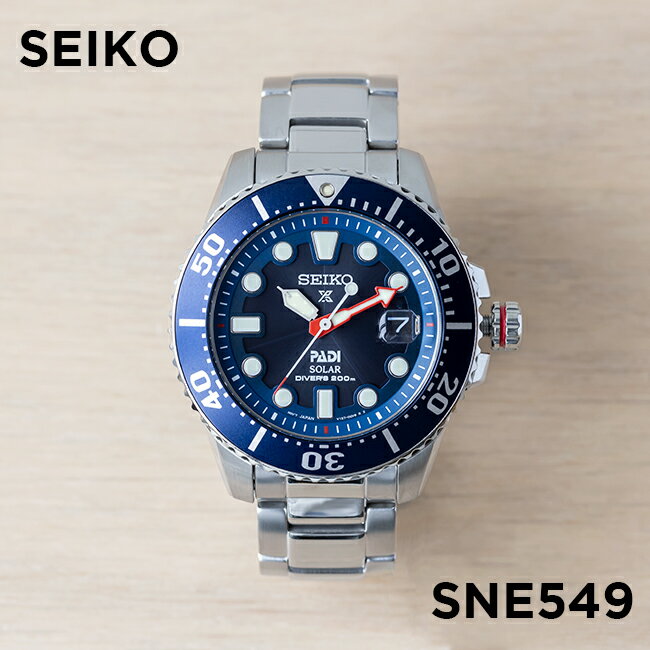 【10年保証】【日本未発売】SEIKO PROSPEX セイコー プロスペックス ソーラー ダイバー PADI SNE549 腕時計 時計 ブランド メンズ 逆輸入 アナログ 日付 防水 シルバー ネイビー フルメタル 海外モデル ギフト プレゼント