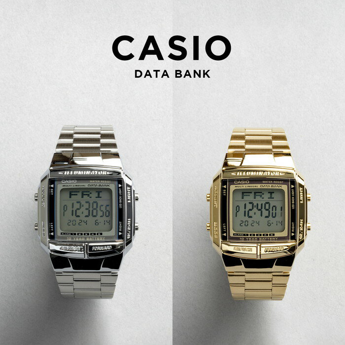 腕時計 メンズ(中学生・高校生) 【10年保証】CASIO DATA BANK カシオ データバンク DB-360 腕時計 時計 ブランド メンズ レディース キッズ 子供 男の子 女の子 デジタル テレメモ 日付 シルバー ゴールド 金 ブラック 黒 メタル ギフト プレゼント