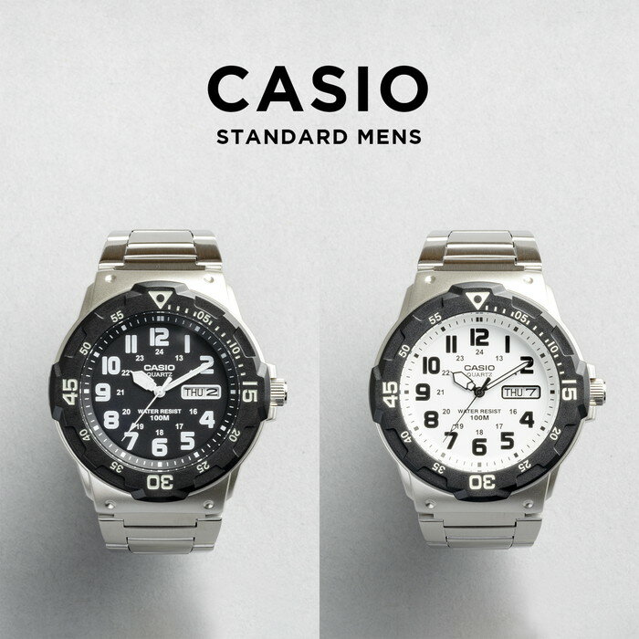 楽天つきのとけいてん【10年保証】【日本未発売】CASIO STANDARD MENS カシオ スタンダード MRW-200HD 腕時計 時計 ブランド メンズ キッズ 子供 男の子 チープカシオ チプカシ アナログ 日付 防水 ブラック 黒 ホワイト 白 シルバー メタル 海外モデル ギフト プレゼント