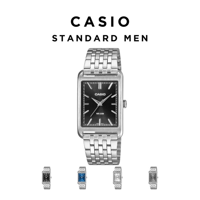 乐天商城 - 【10年保証】【日本未発売】CASIO STANDARD MEN カシオ スタンダードMTP-B215D腕時計 時計 ブランド メンズ レディース キッズ 子供 男の子 女の子 チープカシオ チプカシ アナログ 防水 ブラック 黒 角型 メタル 海外モデル ギフト プレゼント