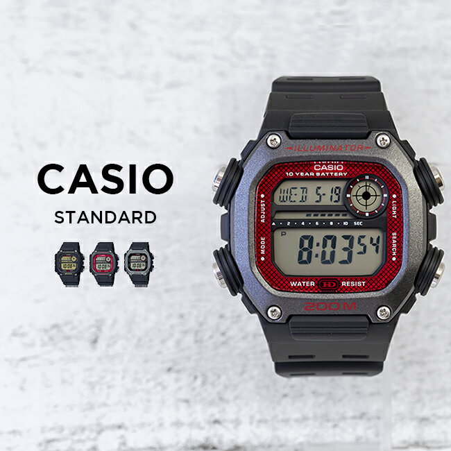 楽天つきのとけいてん【10年保証】CASIO SPORTS カシオ スポーツ DW-291H 腕時計 時計 ブランド メンズ キッズ 子供 男の子 チープカシオ チプカシ デジタル 日付 カレンダー 防水 ブラック 黒 レッド 赤 シルバー ギフト プレゼント