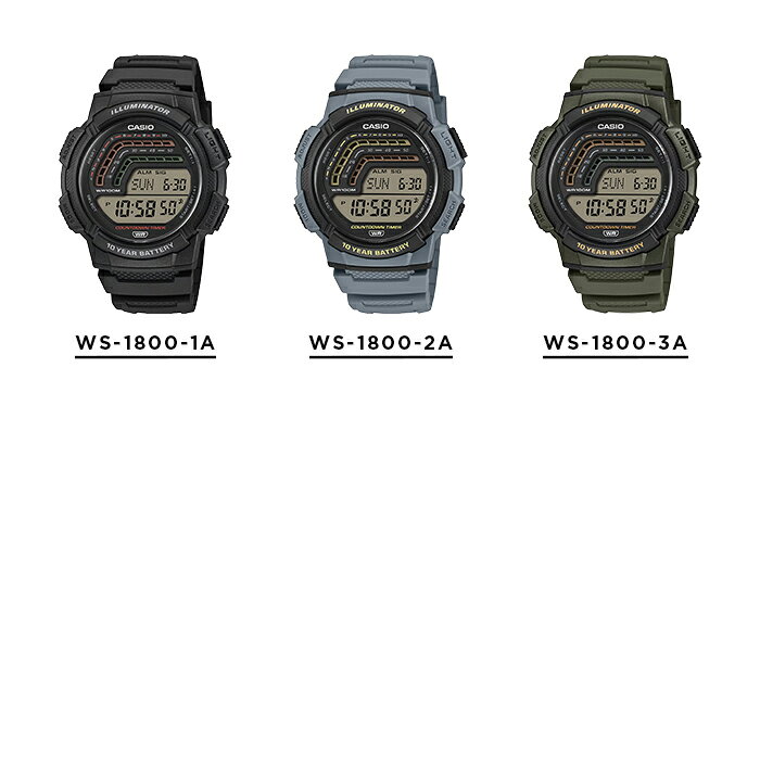 【10年保証】【日本未発売】CASIO SPORTS MEN カシオ スポーツWS-1800腕時計 時計 ...