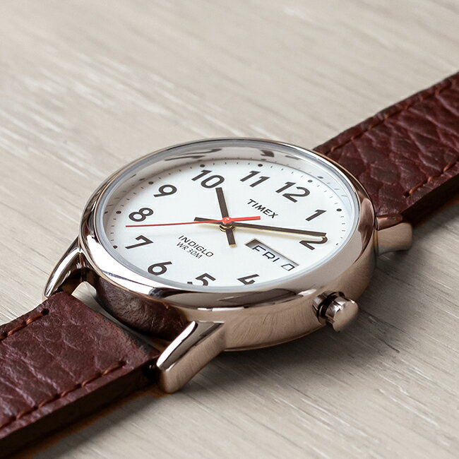 【日本未発売】TIMEX タイメックス イージーリーダー デイデイト 35MM T20041 腕時計 メンズ レディース アナログ シルバー ホワイト 白 レザー 革ベルト 海外モデル格安通販　バレンタイン　人気　ランキング