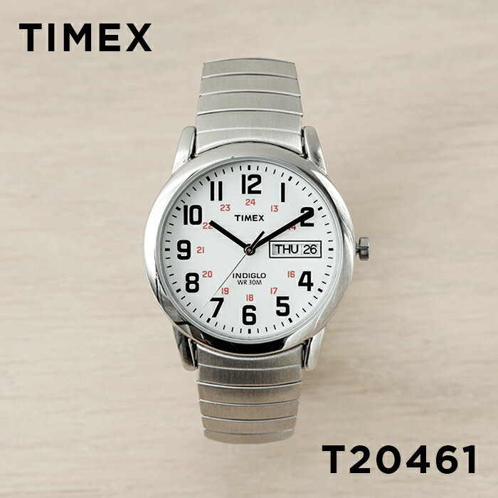 TIMEX タイメックス イージーリーダー デイデイト 35MM T20461 腕時計 メンズ レディース アナログ シルバー ホワイト 白 蛇腹