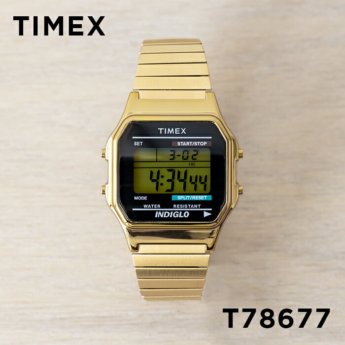 TIMEX タイメックス クラシック デジタル T78677 腕時計 メンズ レディース ゴールド 金 ブラック 黒