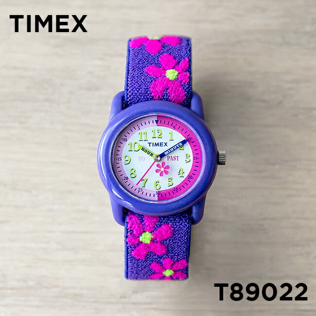TIMEX タイメックス キッズ アナログ 29MM T89022 腕時計 子供 女の子 アナログ パープル 紫 ピンク フラワー 花