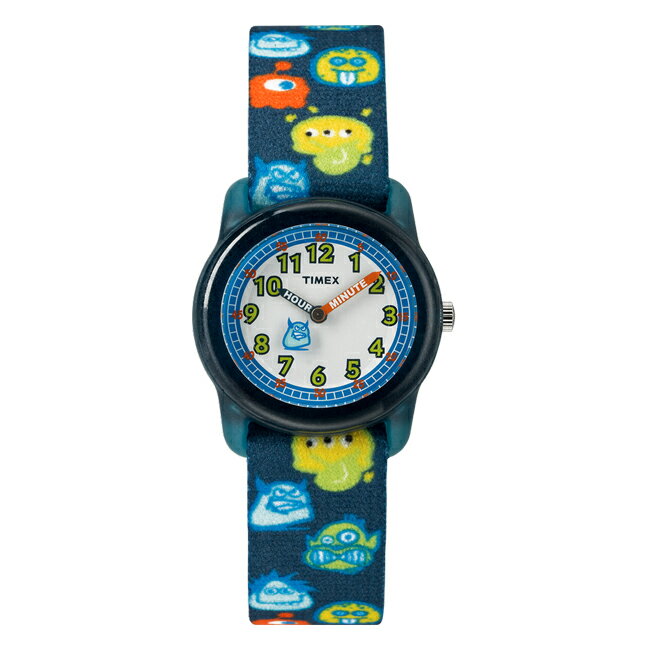 TIMEX KIDS タイメックス キッズ アナログ 29MM TW7C25800 腕時計 時計 ブランド 子供 男の子 女の子 アナログ ネイビー ホワイト 白 モンスター おばけ ナイロンベルト ギフト プレゼント