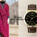 【10年保証】【日本未発売】CASIO STANDARD カシオ スタンダード MTP-V001GL-1B 腕時計 時計 ブランド メンズ レディース キッズ 子供 男の子 女の子 チープカシオ チプカシ アナログ ゴールド 金 ブラック 黒 レザー 革ベルト 海外モデル ギフト プレゼント