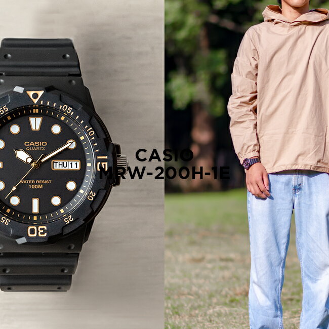 【10年保証】【日本未発売】CASIO カシオ スポーツ メンズ MRW-200H-1E 腕時計 キッズ 子供 男の子 チープカシオ チプカシ アナログ 日付 防水 ブラック 黒 海外モデル