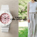 【10年保証】【日本未発売】CASIO STANDARD LADYS カシオ スタンダード LRW-200H-4E3 腕時計 時計 ブランド レディース キッズ 子供 女の子 チープカシオ チプカシ アナログ 日付 カレンダー 防水 ホワイト 白 ピンク 海外モデル ギフト プレゼント