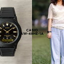 CASIO STANDARD カシオ スタンダード AW-49HE-1A 腕時計 時計 ブランド メンズ レディース キッズ 子供 男の子 女の子 チープカシオ チプカシ アナデジ 日付 カレンダー ブラック 黒 ゴールド 金 海外モデル ギフト プレゼント