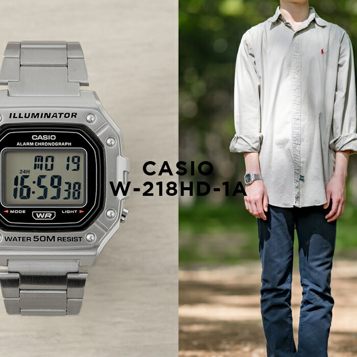 10ǯݾڡ̤ۡȯCASIO STANDARD MENS   W-218HD-1A ӻ  ֥  å Ҷ ˤλ ץ ץ ǥ   ֥å  С ᥿ ǥ ե ץ쥼