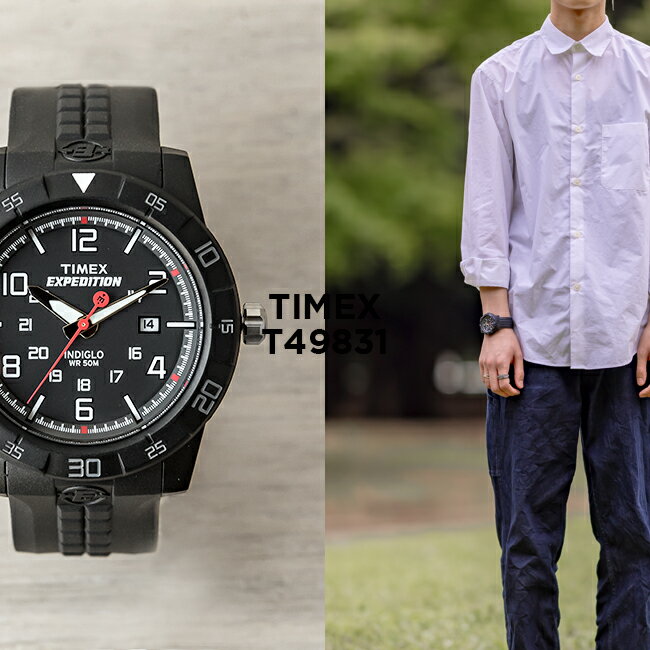 タイメックス 腕時計（メンズ） 【日本未発売】TIMEX EXPEDITION タイメックス エクスペディション ラギッド コア アナログ 43MM T49831 腕時計 時計 ブランド メンズ ミリタリー ブラック 黒 海外モデル ギフト プレゼント