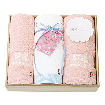 【ポイント10倍】imabari towel（今治タオル）天使のさくら 愛媛今治産木箱入りタオルセッ