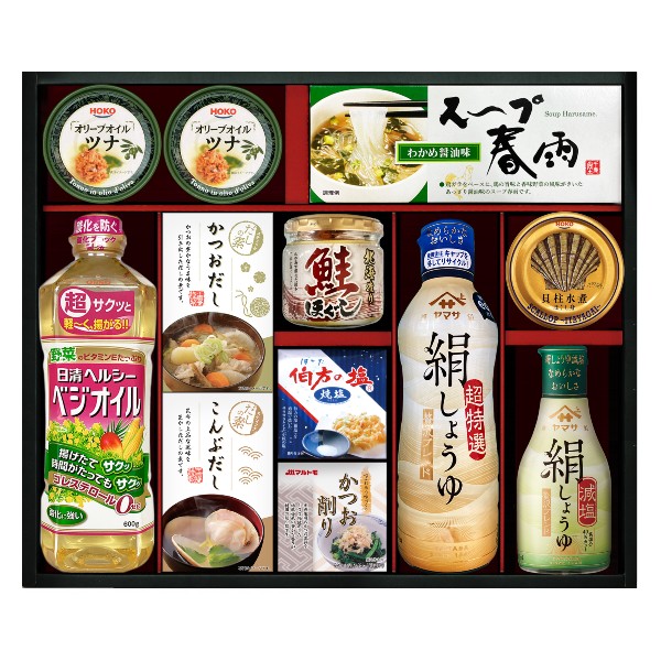 楽天出産内祝い専門店　アドヴァン【ポイント5倍】日本の食卓 ヤマサ絹しょうゆ 調味料バラエティギフトセット【内祝い お返し 出産内祝い ギフトセット 初節句内祝 調味料ギフト】【結婚内祝い 新築内祝い 七五三内祝】【御中元 お中元 夏ギフト】【送料無料 送料込み】