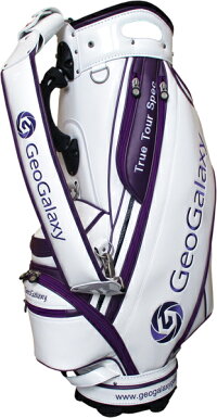 GeoGalaxy/ジオギャラクシー9.5TourModelCaddieBagWhitePurple9.5型ツアーモデルキャディバッグホワイト/パープルヘッドカバー5点付属ツアープロ使用モデル【送料無料】