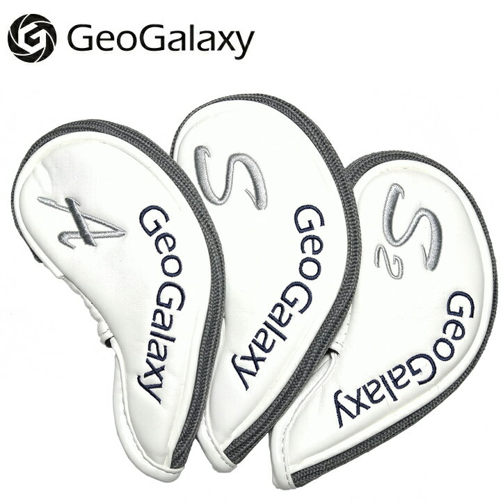 GeoGalaxy/ジオギャラクシー ウェッジ用ヘッドカバー 3点セット ホワイト A・S・S2 Wedge Head cover Set WHITE HC