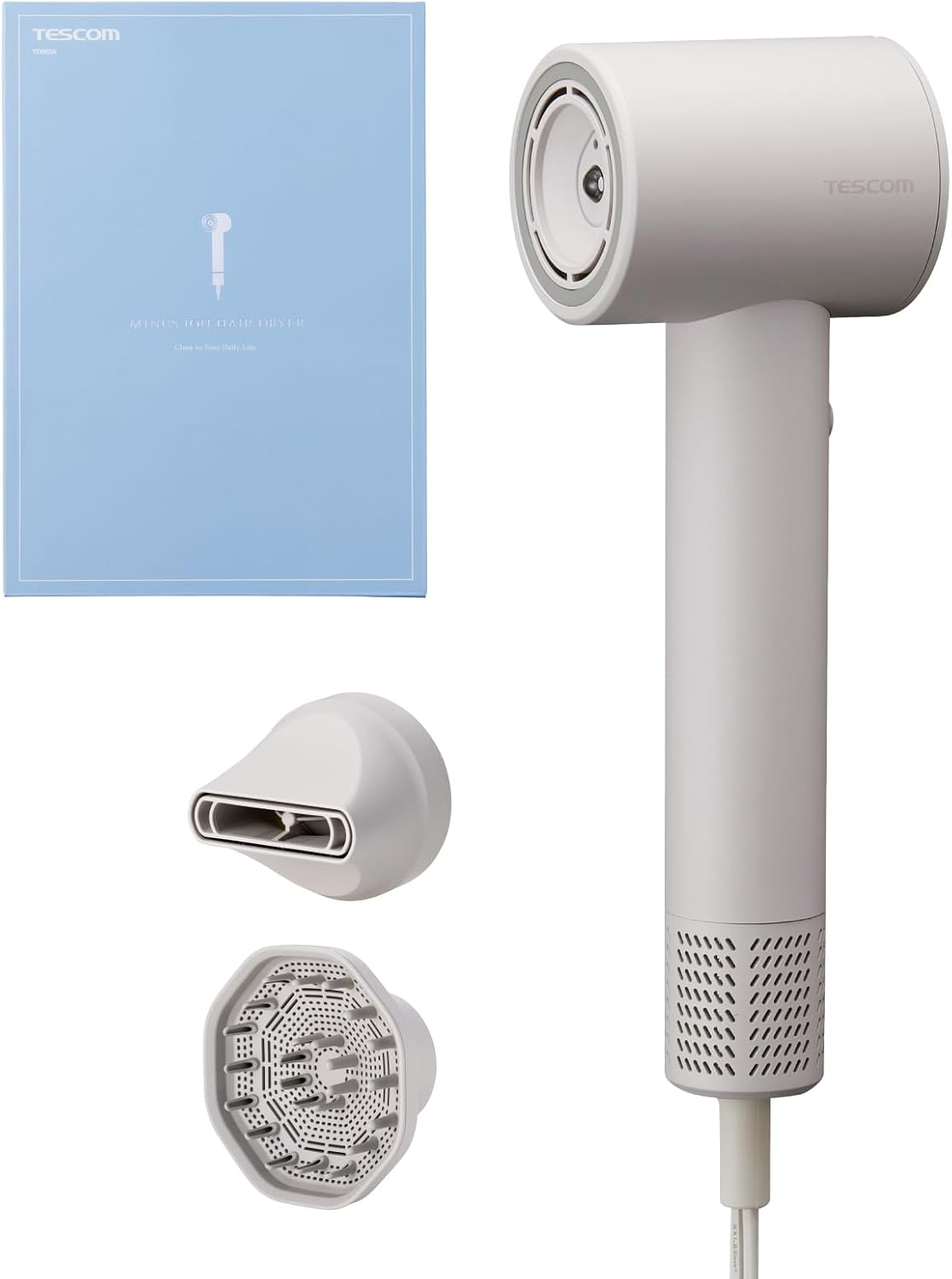 テスコム (TESCOM) ドライヤー マイナスイオン 静音 高速ブラシレスDCモーター 冷温風 センシング機能 ヘベージュ TD863A-C　新品