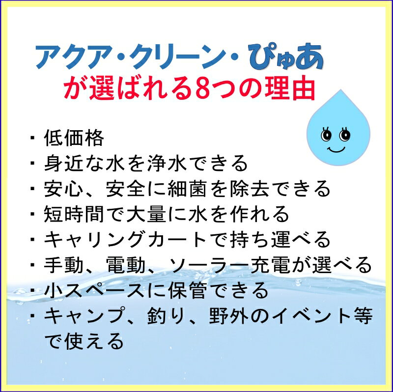 アクア・クリーン・ぴゅあ 電動 ポンプ セット 簡易 浄水器 緊急時 飲料水製造 非常時 キャンプ 防災グッズ ソーヤーミニ SP128 タイプ