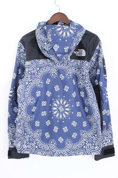 シュプリーム/SUPREME ×ノースフェイス 【14AW】【Bandana Mountain Parka】ペイズリーバンダナ柄マウンテンパーカージャケット(S/ネイビー)【OM10】【メンズ】【812171】【中古】bb143#rinkan*S