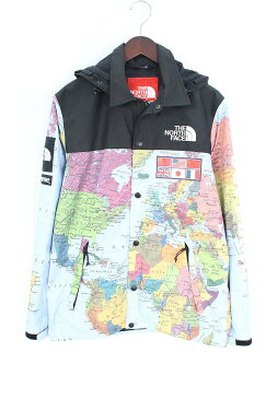 シュプリーム/SUPREME　×ノースフェイス 【14SS】【Expedition Coaches Jacket】MAP国旗コーチジャケットジャケット(S/ブルー調)【HJ12】【メンズ】【131081】【中古】bb24#rinkan*B