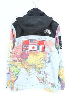 シュプリーム/SUPREME　×ノースフェイス 【14SS】【Expedition Coaches Jacket】MAP国旗コーチジャケットジャケット(S/ブルー調)【HJ12】【メンズ】【131081】【中古】bb24#rinkan*B