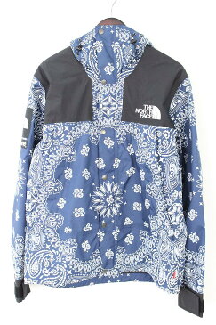 シュプリーム/SUPREME ×ノースフェイス/THE NORTH FACE 【14AW】【Bandana Mountain Parka】ペイズリーバンダナ柄マウンテンパーカージャケット(M/ネイビー×ホワイト×ブラック)【OM10】【メンズ】【413081】【中古】bb127#rinkan*S