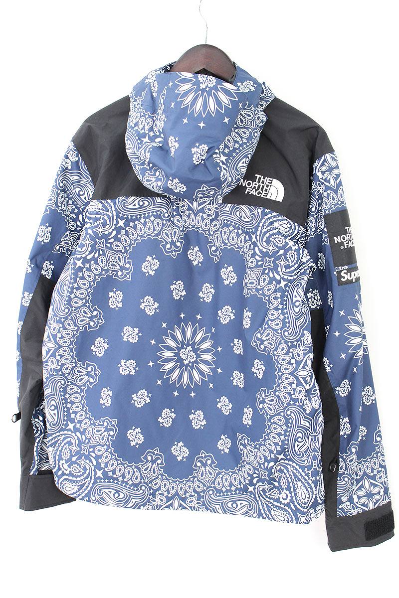 シュプリーム/SUPREME　×ノースフェイス/THE NORTH FACE 【14AW】【Bandana Mountain Parka】ペイズリーバンダナ柄マウンテンパーカージャケット(M/ネイビー×ホワイト×ブラック)【OM10】【メンズ】【413081】【中古】bb127#rinkan*S