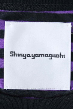 シンヤヤマグチ/Shinya yamaguchi　【18SS】【CS20/Long Long T-Shirt】ボーダークルーネック長袖カットソー(S/ブラック×パープル)【BS99】【メンズ】【905081】【中古】【P】bb94#rinkan*S