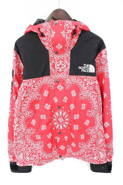 シュプリーム/SUPREME　×ノースフェイス/THE NORTH FACE 【14AW】【Bandana Mountain Parka】ペイズリーバンダナ柄マウンテンパーカージャケット(M/レッド)【OM10】【メンズ】【815081】【中古】bb152#rinkan*S