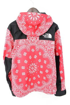 シュプリーム/SUPREME　×ノースフェイス/THE NORTH FACE 【14AW】【Bandana Mountain Parka】ペイズリーバンダナ柄マウンテンパーカージャケット(M/レッド)【OM10】【メンズ】【815081】【中古】bb152#rinkan*S